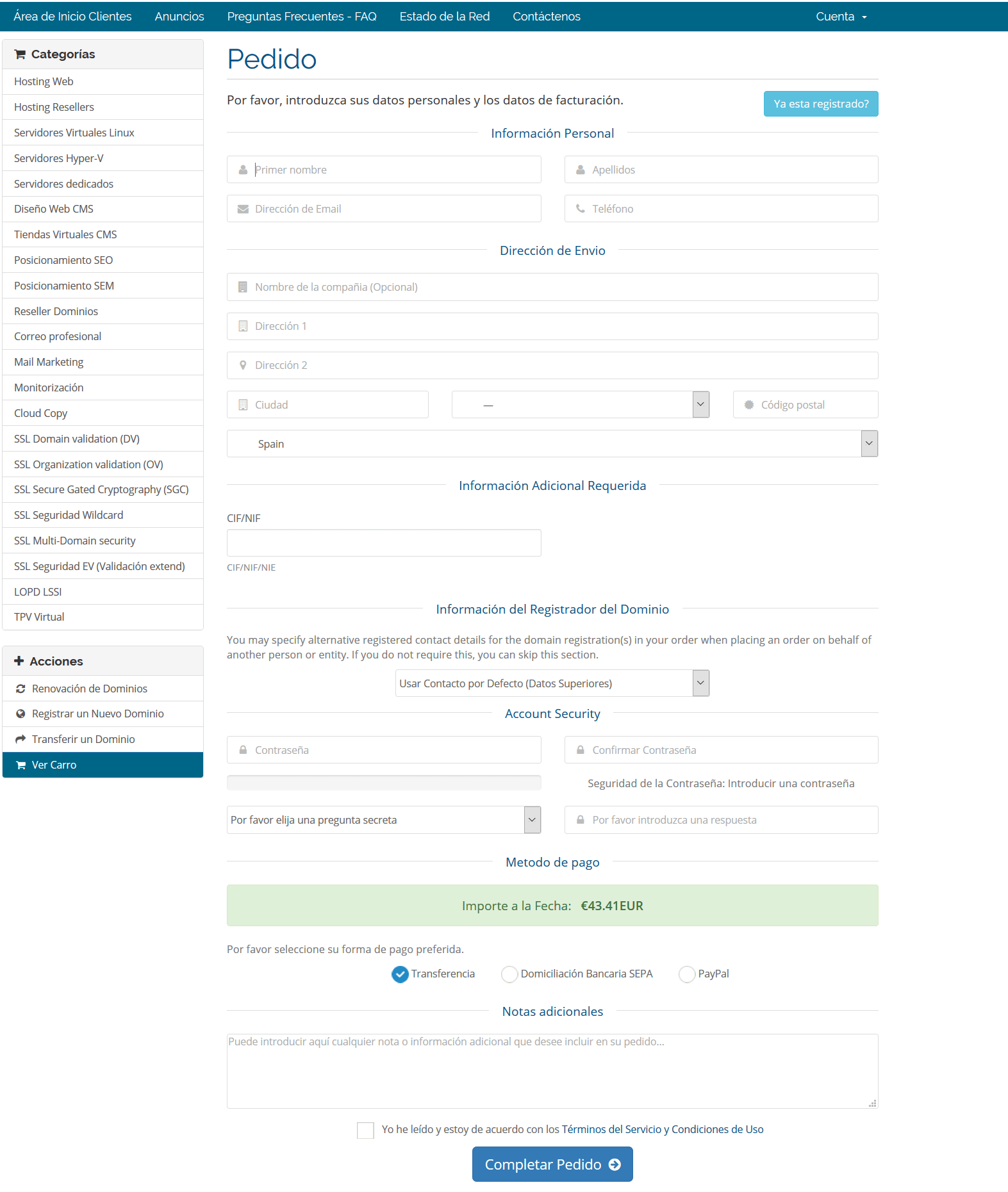 registro de panel